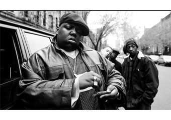 BIGGIE RECIEVING A STREET IN BROOKLYN