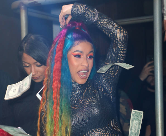 CARDI B DEBUTS RAINBOW HAIR DURING ART BASEL
