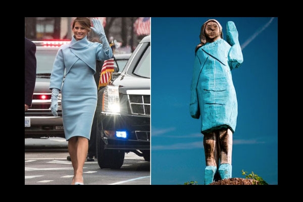 MELANIA TRUMP STATUE TORCHED IN HER HOMETOWN