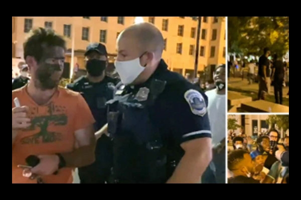 MAN IN BLACKFACE PUNCHED AT DC PROTESTS