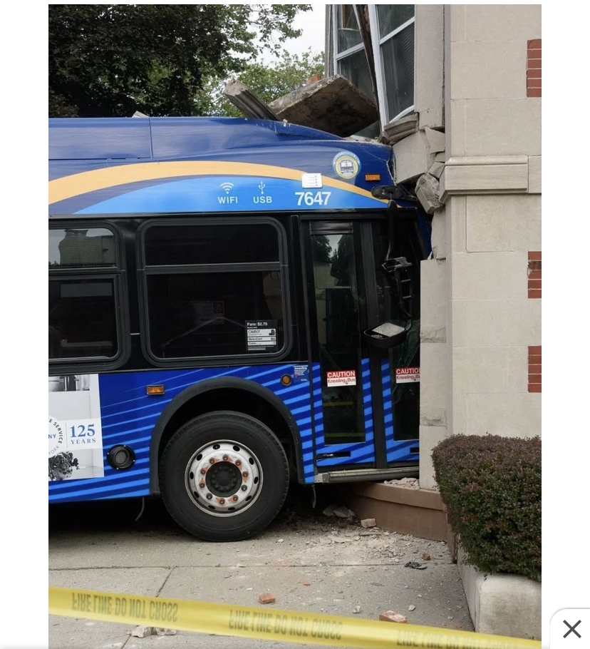 BUS CRASHES INTO BUILDING IN BROOKLYN