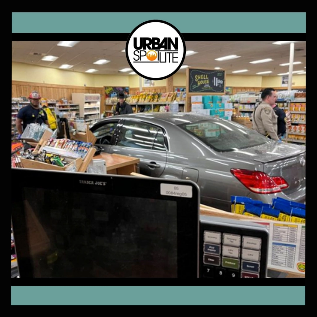 SENIOR CITIZEN CRASHES INTO TRADER JOE'S STORE